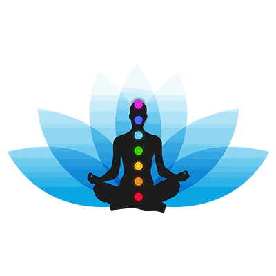 yoga pose with blue lotus
