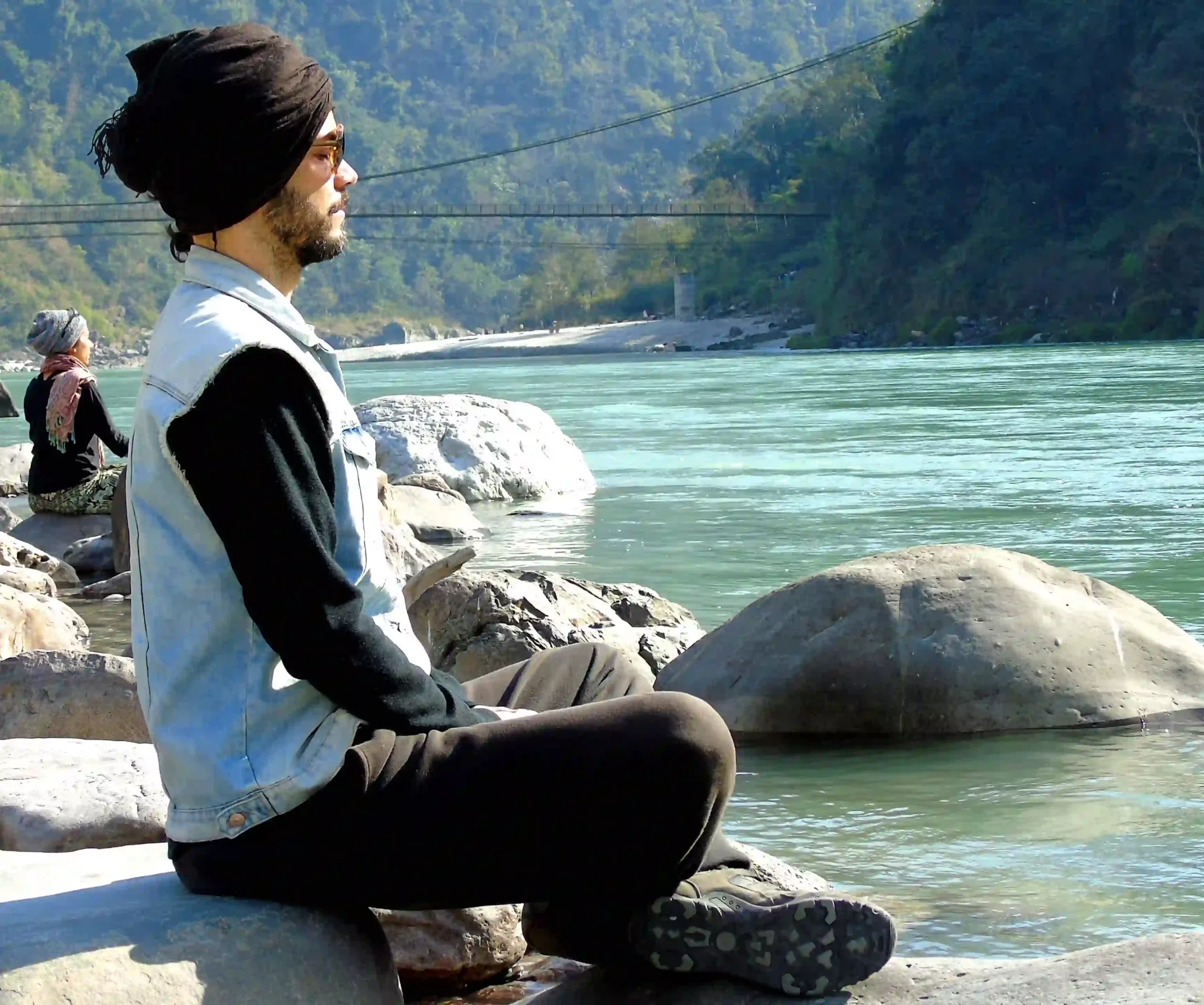 Meditation practice in Ganga